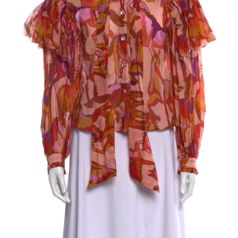 Vibrant Multicolor Ruffled Blouse - image 4